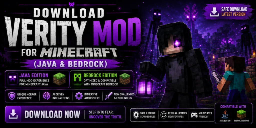 Minecraft Verity Mod Download Banner image